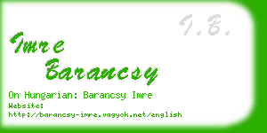 imre barancsy business card